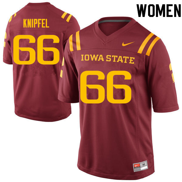 Women #66 Josh Knipfel Iowa State Cyclones College Football Jerseys Sale-Cardinal